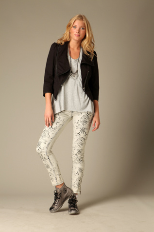 FP Lace Stencil Skinny Jeans