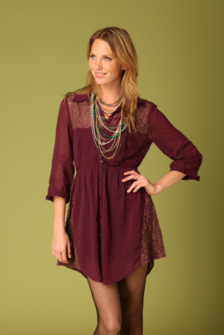 Button Up Lace Shirt Dress