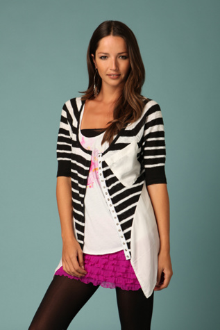 Striped Silky Cardigan