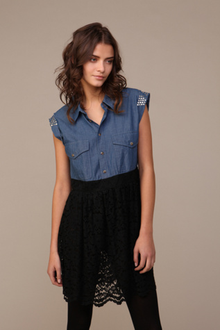 We The Free Studs And Lace Dress