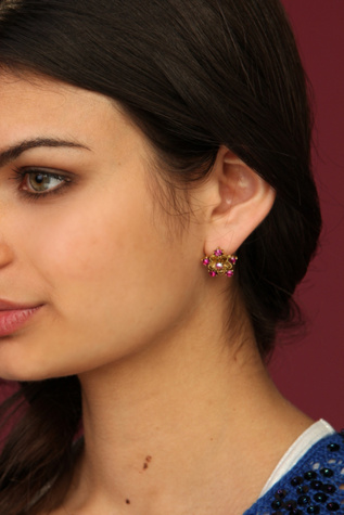 Flower Rhinestone Studs