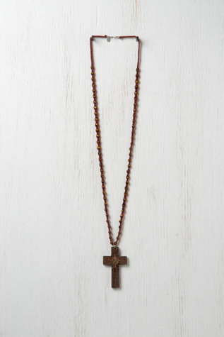 Carved Cross Necklace
