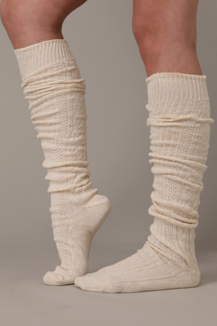 Cotton Cable Slouch Sock