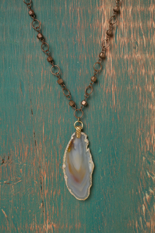Sliced Stone Pendant