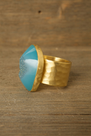Green Fields Druzy Ring