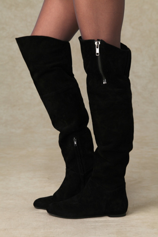 James Suede Over the Knee Boot with Zipper