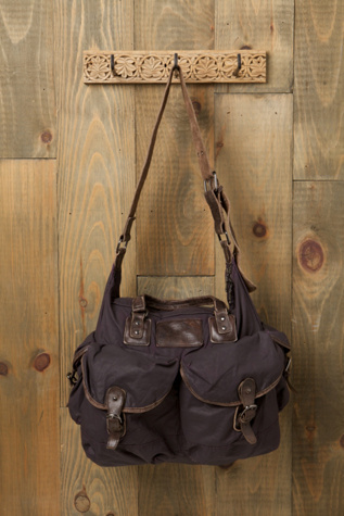 Washed Leather and Canvas Bag