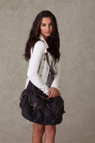 Washed Leather and Canvas Bag