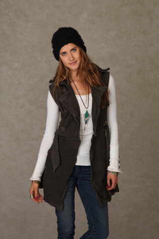 Muu Baa Convertible Leather Trench Coat