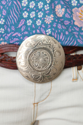 Vintage Moroccan Woven Flower Belt