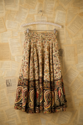 Vintage Paisley Sequin Skirt