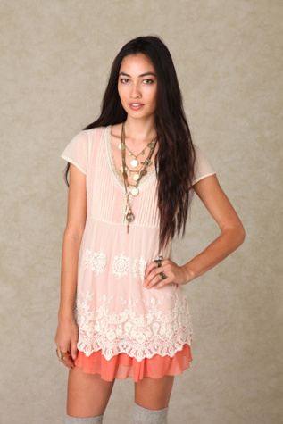 Embroidered Mesh Tunic