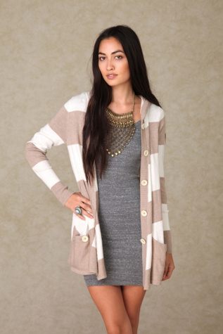 Striped Long Cardigan