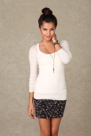 We the Free Long Sleeve Lace Back Sweater at Free People Clothing Boutique :  henleys sweaters we the free