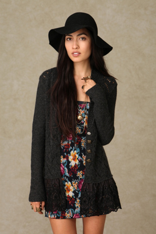 Eyelet Ruffle Cardigan