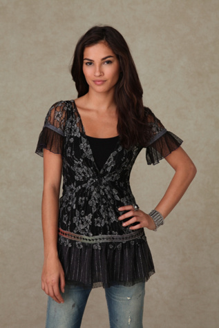 Short Sleeve Lace Tunic