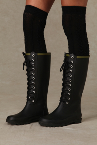 Noir Lace Up Weather Boots