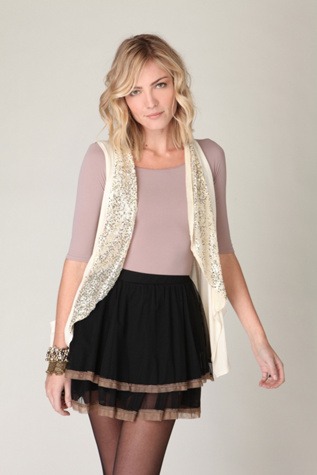 Colorblock Mesh Skirt
