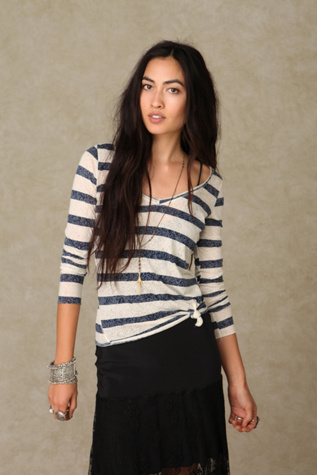 We The Free Striped Burnout Long Sleeve Tee