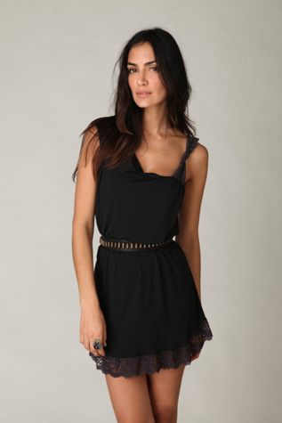 One Shoulder Lace Trim Tunic