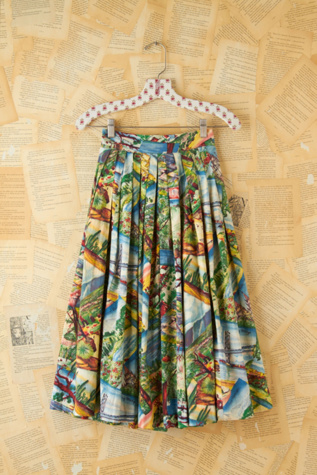 Free People Vintage Printed Souvenir High-Waisted Skirt in vintage-skirts