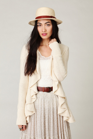 Sweeping Ruffle Cardigan