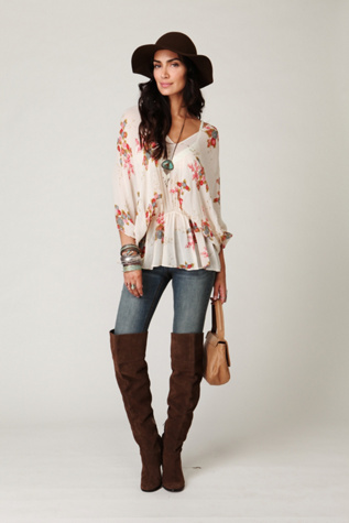 Short Sleeve Floral Dolman Tunic