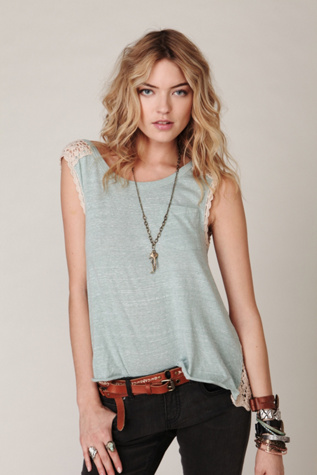 We The Free Crochet Back Muscle Tee
