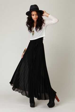 FP ONE Wrapped In Pleats Maxi Skirt