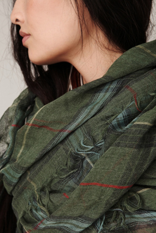 Plaid Gauze Scarf