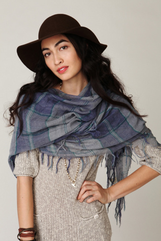 Plaid Gauze Scarf