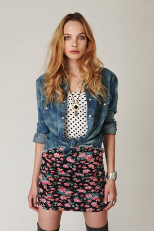 Large Vintage Floral Scrunch Skirt