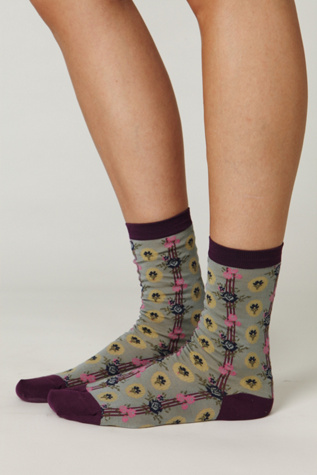 Vintage Floral Boot Socks