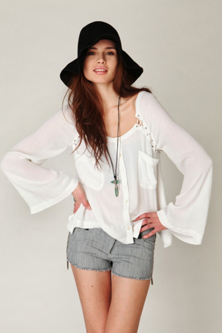 Bell Sleeve Lace Up