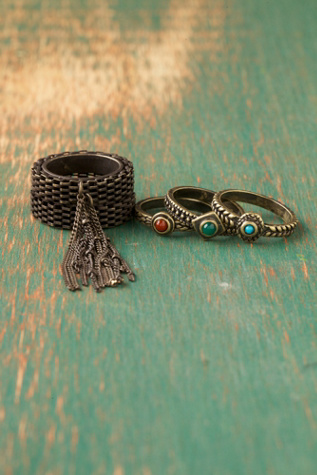 Fringe & Stones Stack Ring