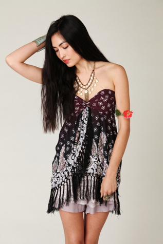 Paisley Fringe Tube Top