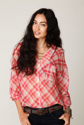 Centered Plaid Buttondown