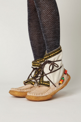 White Wool with Beige Suede