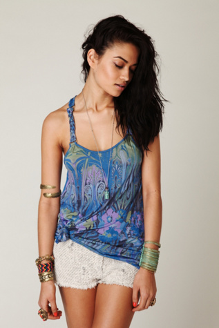Psychedelic Nouveau Braid Strap Tank