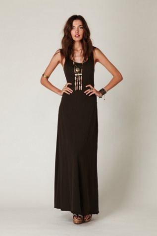 Seamed Open Back Maxi Dress