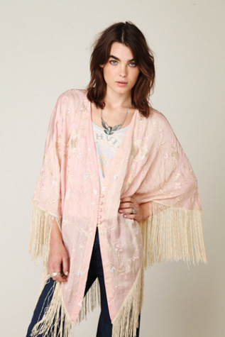 Luster Pearl Fringe Cape
