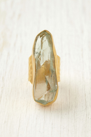 Sea Glass Garnet Ring