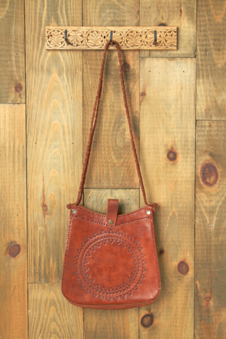 Medallion Leather Shoulder Bag