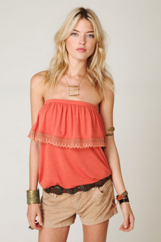 Bloused Lace Trim Tube