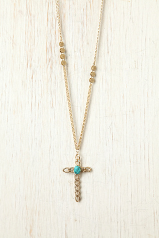 Semi-Precious Cross Pendant
