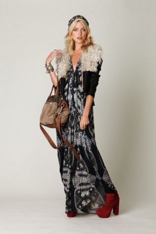 Printed Open Shoulder Kaftan