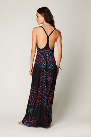 Printed Braid Back Tank Maxi Dress