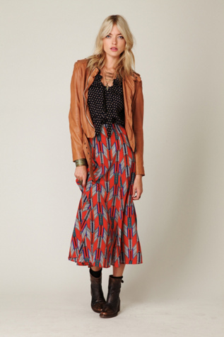 Printed Tea Length Skirt
