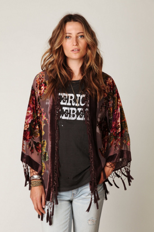 English Rose Devore Kimono
