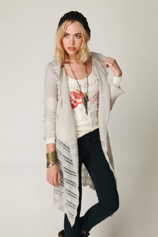 Hooded Textured Cardigan